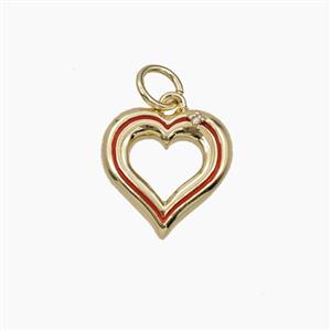 Copper Pendant Pave Zircon, Gold Plated, approx 12.5mm