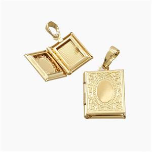 Copper Pendant Pave Zircon, Gold Plated, approx 11-14mm