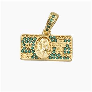 Copper Pendant Pave Zircon, Gold Plated, approx 8.5-17mm