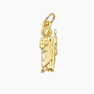 Copper Pendant Pave Zircon, Gold Plated, approx 6-15mm