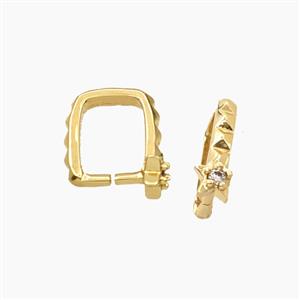 Copper Pendant Pave Zircon, Gold Plated, approx 9-10mm