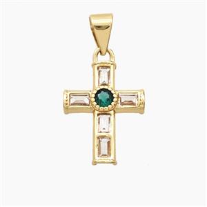 Copper Pendant Pave Zircon, Gold Plated, approx 12-15mm