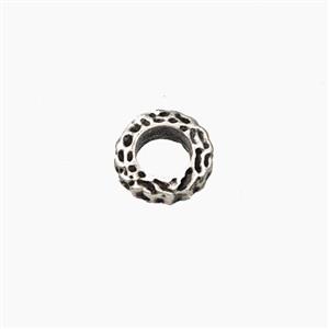 Copper Rings Beads Hammered Antique Silver, approx 7.5mm