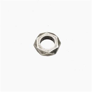Copper Rings Beads Antique Silver, approx 7mm