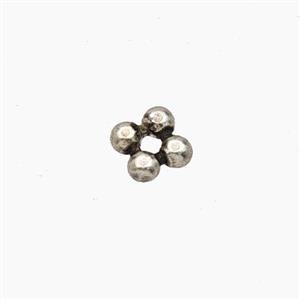 Copper Flower Beads Antique Silver, approx 5mm