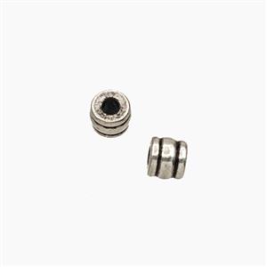 Copper Tube Beads Antique Silver, approx 3.5mm