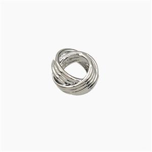Copper Rings Beads Large Hole Mobius Platinum Plated, approx 10mm, 5mm hole