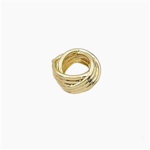 Copper Rings Beads Large Hole Gold Plated, approx 10mm, 5mm hole