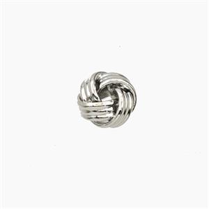 Copper Knot Beads Mobius Platinum Plated, approx 7mm