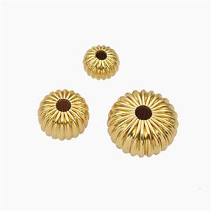 Copper Bead, Gold Plated, approx 11mm