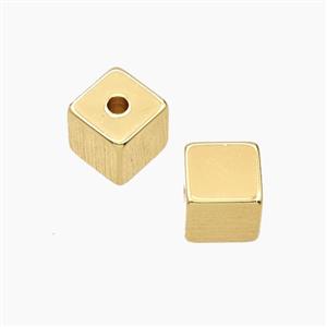Copper Cube Beads Gold Plated, approx 8mm