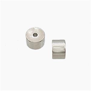 Copper Column Beads Platinum Plated, approx 4x6mm