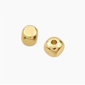 Copper Cube Beads Gold Plated, approx 6mm