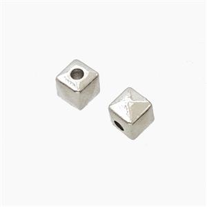 Copper Cube Beads Platinum Plated, approx 5mm