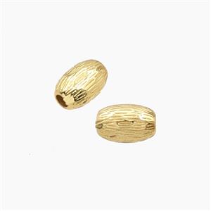 Copper Rice Beads Ribbed Gold Plated, approx 5-8mm