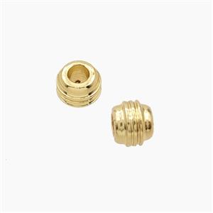 Copper Tube Beads With Screw Large Hole Gold Plated, approx 6mm, 3mm hole