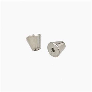 Copper Funnel Beads Platinum Plated, approx 4-5mm