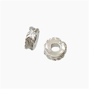 Copper Heishi Spacer Beads Feather Platinum Plated, approx 7mm