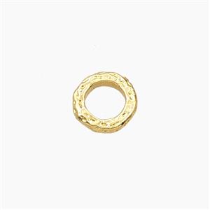 Copper Closed Jumprings Hammered Gold Plated, approx 8mm