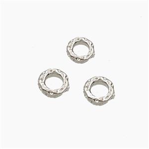 Copper Closed Jumprings Hammered Platinum Plated, approx 5mm
