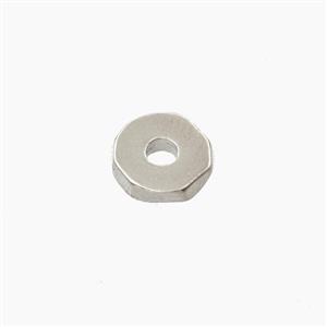 Copper Heishi Spacer Beads Faceted Platinum Plated, approx 8mm
