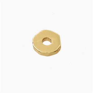 Copper Heishi Spacer Beads Faceted Gold Plated, approx 8mm