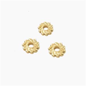 Copper Flower Spacer Beads Gold Plated, approx 5mm