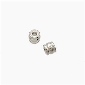 Copper Tube Beads Platinum Plated, approx 3-3.5mm