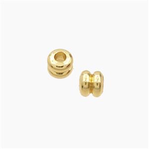 Copper Tube Beads Gold Plated, approx 3.5-4mm