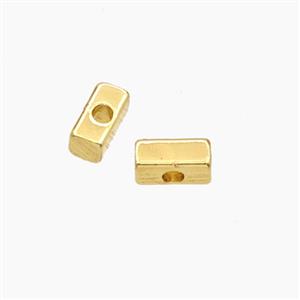 Copper Cuboid Beads Gold Plated, approx 2x4mm