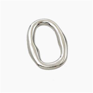 Copper Oval Connector Platinum Plated, approx 13-19mm