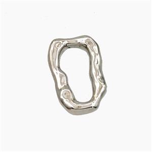 Copper Oval Connector Platinum Plated, approx 10-16mm