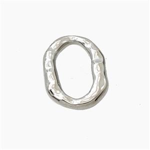 Copper Oval Connector Platinum Plated, approx 11.5-15mm