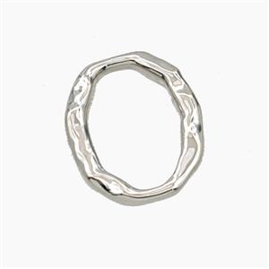 Copper Oval Connector Platinum Plated, approx 13-16mm