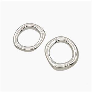 Copper Oval Connector Platinum Plated, approx 14-15mm