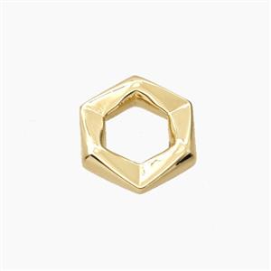 Copper Hexagon Connector Gold Plated, approx 15mm