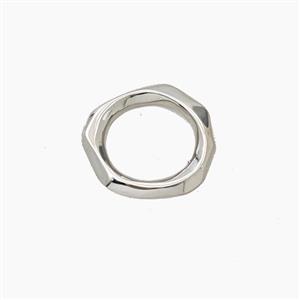 Copper Circle Connector Platinum Plated, approx 14mm