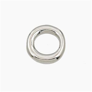 Copper Circle Connector Platinum Plated, approx 13-15mm
