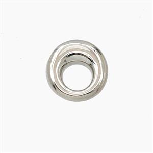 Copper Circle Beads Platinum Plated, approx 13-13.5mm