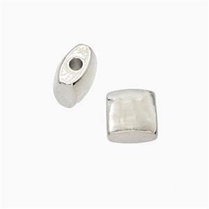 Copper Square Beads Platinum Plated, approx 6x8x8mm