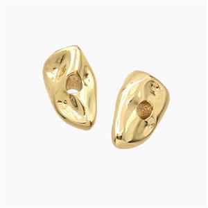Copper Bead, Gold Plated, approx 7-12mm