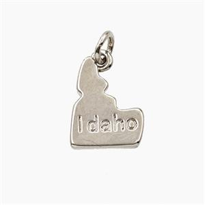 Copper Idaho Maps Pendant Platinum Plated, approx 11-14mm