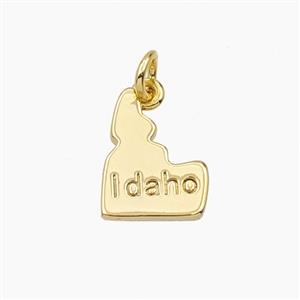 Copper Idaho Maps Pendant Gold Plated, approx 11-14mm