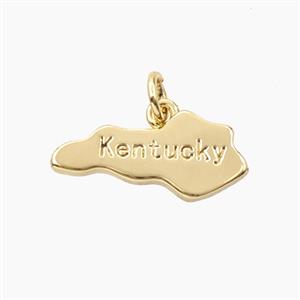 Copper Maps Of Kentucky Pendant Gold Plated, approx 9-20mm