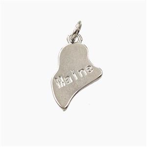 Copper Maps Of Maine Pendant Platinum Plated, approx 12-16mm