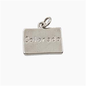 Copper Maps Of Colorado Pendant Platinum Plated, approx 11-15.5mm
