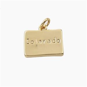 Copper Maps Of Colorado Pendant Gold Plated, approx 11-15.5mm