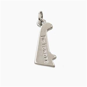 Copper Maps Of Delaware Pendant Platinum Plated, approx 8-16mm