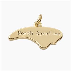 Copper Maps Of North Carolina Pendant Gold Plated, approx 9-21mm