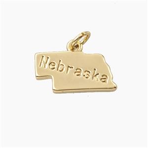 Copper Maps Of Nebraska Pendant Gold Plated, approx 9-16.5mm